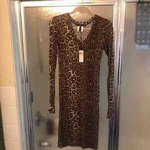 BCBGMAXAZRIA Cheetah Body Con Dress